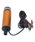 12V Oil Extractor And Transfer Pump For Cars Trucks And Motorcycles With 80W Motor 5500RPM 5m Lift 2.5m Cable And 19mm Outlet Kerosene And Water Fluid Transfer Tool, orange pump with clamp leads
