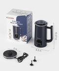 4 In 1 Electric Milk Frother With LED Touch Screen Auto Foam Maker For Lattes Cappuccinos Macchiatos And Milk Warmer box and components