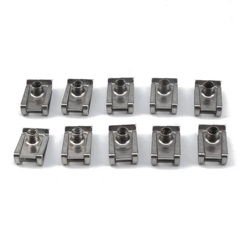 Heavy Duty Stainless Steel U Nuts Assortment Kit M4 M5 M6 M8 With Speed Clips For Chimneys And Auto Fenders Elastic Buckle Design For Firm Mounting Standard Screw Match Broad Vehicle Compatibility, stainless U nuts set