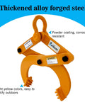 Heavy Duty Pallet Puller 1 Ton Capacity With 6 Inch Jaw Opening Rugged Pallet Clamp For Lifting Stump And Shrub Pulling Industrial Grade Steel Easy Grip Trusted Performance, orange steel clamp