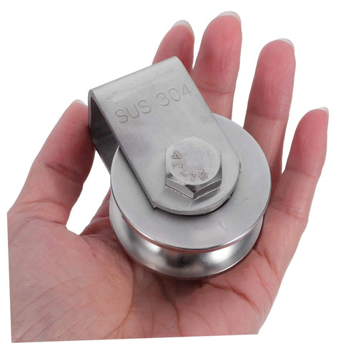 Stainless Steel Door Pulley Wheel Built Tough Track Roller for Sliding Gates Smooth Operation in hand view