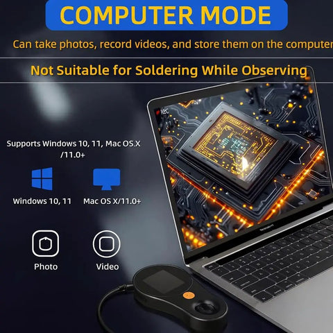 Handheld Digital Microscope 500x With 2.0 Inch IPS Screen For Real Time Viewing, USB Connection, Magnifying Glass, Coin And Trichome Microscope, Dope Tool For Electronics, Jewelry And Kids Science on laptop display