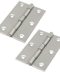 Two Pack 3 Inch 304 Stainless Steel Folding Hinge With Screws, Silver Butt Hinges For Cabinets, Jewelry Boxes, Small Doors