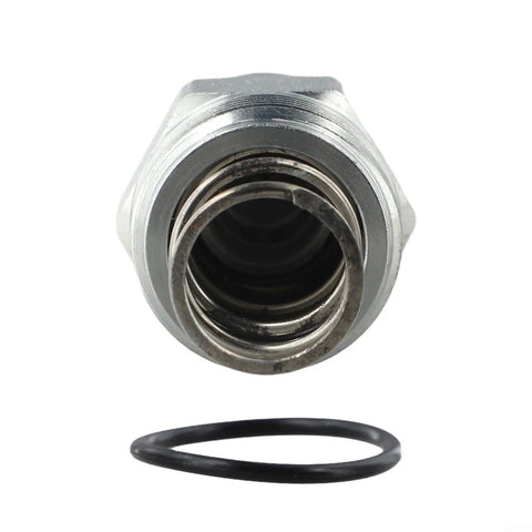 3/8 Inch Male Flat Face Hydraulic Quick Coupler Fitting Compatible With Bobcat Skid Steer Loaders, metal body front view