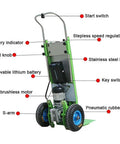 This Electric Stair Climbing Hand Truck Is Totally Awesome With A Wicked 400kg Load Capacity And Removable Battery detail showing features.