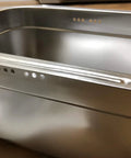 Stainless Steel Basin Tub Rack For Dishwashing And Cleaning, Large Size, Durable With Rounded Rectangle Design on wooden surface