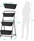 Space Saving 3 Tier Raised Garden Bed Vertical Planter With Drainage Holes And Removable Tray For Patio Balcony Porch