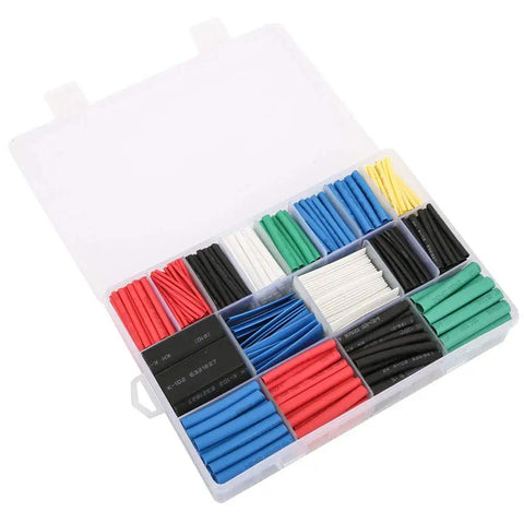 Dope 670 Piece Mixed Color Heat Shrink Cable Sleeve Kit For Wire Identification Garage Workshop Auto Mechanic Projects And Electrical Repairs With Flame Retardant Durable Pe Material You Gotta Get open case with assorted heat shrink tubes in red, blue, green, black, white, and yellow