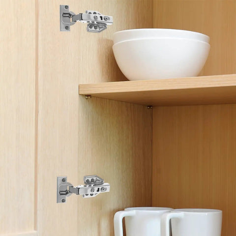 Installed hidden cabinet door hinges 3 pack silent hydraulic soft close no slam for kitchen bathroom balcony triple electroplated