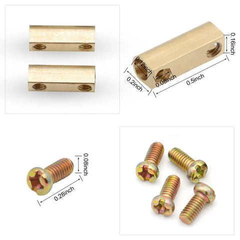 Front and side views of two-way porcelain ceramic terminal blocks with screws; 5 pieces.