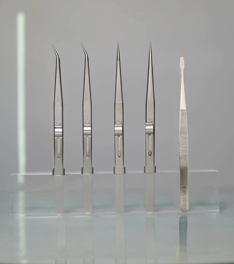 Five Piece Precision Tweezers Set Pro Grade Anti Static Stainless Steel ESD Safe Tweezers For Electronics Jewelry Making Medical Lab Craft Model Building Soldering Watch Repair And More