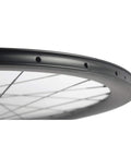 Close-up of Ride Ready Carbon Road Wheelset 38 50 60 88mm U Shape 25mm Wide 700c clincher rim with UD carbon surface detail.