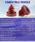 Slick Red Power Steering Reservoir Cap Pair Hella Durable Abs Plug Cover Built Tough To Block Rust And Keep Hydraulic Fluids Clean For Sweet Cruises On Daily Drivers And Street Rovers. Red ABS caps compatible with various Honda and Acura models.
