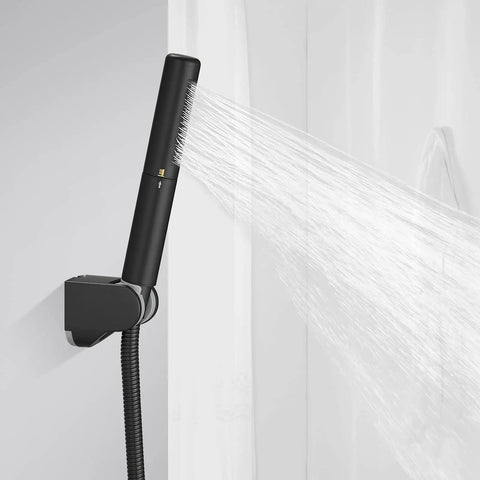 High Pressure 2 In 1 Handheld Shower Head Set With 7 Inch Spray Head And 59 Inch Hose Brass Construction Matte Black Finish