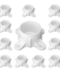 PVC Flange Fittings For One And A Half Inch PVC Pipe 12 Pack Gloss White Table Screw Caps For DIY Rod Holder Projects