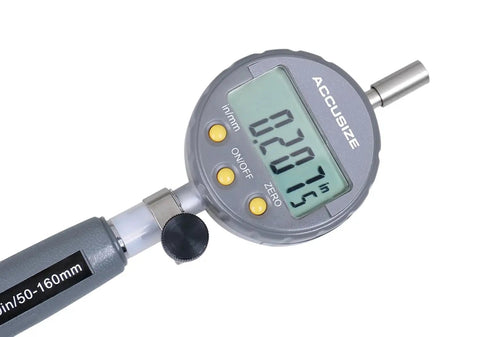 Digital Bore Gauge Pro Grade 2 To 6 Inch With 0.0005 Inch Resolution, Self Centering, 6 Inch Stem, Imperial And Metric Readouts, AGD2 Style Dial Indicator, Includes Case And Holder, Battery Ready With CR2025