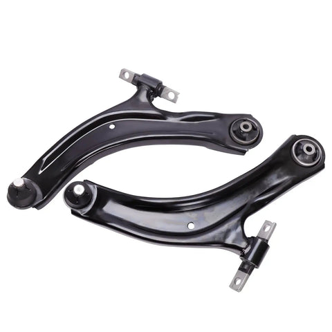 Nissan Rogue Front Lower Control Arms With Ball Joints Pair For 2008 Through 2013 2.5L SUV Heavy Duty Replacement Parts Built To Last Direct Fit On Driver And Passenger Sides Restore Steering Precision, black steel control arms pair