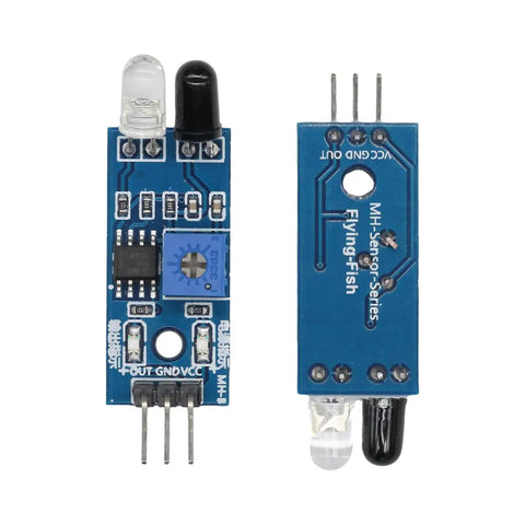Front and back view of Infrared Obstacle Avoidance Module With Dual Tube Photoreflective Sensors And Adjustable Detection Range