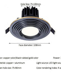 XYIANG 8-Pack Brass Round Dimmable Led Recessed Downlight 7W Anti-Glare Recessed Lights for Home Kitchen Hallway Living Room 4.2-Inch Led Recessed Lighting,Brass with black and brass design.