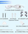 8 Foot T8 LED Shop Light Kit 120W 12,000 Lumens 6500K Daylight White V Shape 4 Rows With Integrated Clear Cover accessories