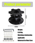 Zero Fuss Drop In Quick Swap Steering Wheel Adapter Hub Featuring Solid Machined Alloy Body with installation hardware, 3.54in size.