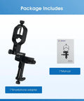 Package contents for Universal Phone Adapter for Telescope and Spotting Scope With 3 Axis Adjustable Holder and Remote.