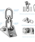 Heavy Duty Hammock Hanging Kit With 1000 Pound Capacity And 360 Degree Rotate Swing Hooks includes stainless steel components and installation hardware.
