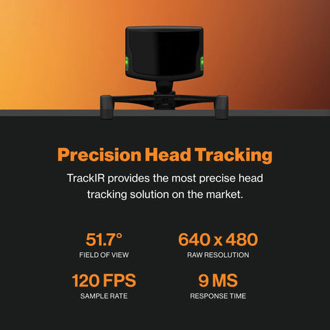 Head Tracking System With 6DOF USB Optical Motion Tracker For PC Gaming front view on orange background