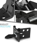 Close-up of Heavy Duty Front Door Hinge Set In Matte Black Paint Fits Chevy And Gmc Pickup Suburban K5 Blazer Jimmy 1967 To 72 showing detailed structure.