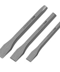 Heavy Duty Cold Chisel Set Three Piece 3/8 1/2 5/8 Inch For Carpentry, Metalworking, Woodworking, And Masonry Work Built For Tough Jobs