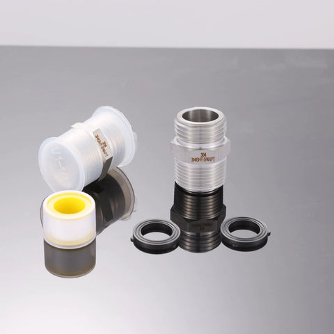 Stainless steel garden hose adapters, 2-pack, 3/4 GHT male to 3/4 NPT male with 1/2 NPT female, 304 stainless.