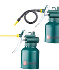 USUNRISE green metal oil can pump with flexible hose and straight spout, 8 oz