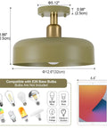 Modern Flush Mount Ceiling Light Fixture With Matte White Dome Shade, 11.8 Inches, E26 Socket, bulb compatibility guide.
