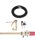 Air Operated Grease Pump 50 To 1 Ratio Pneumatic Gun with accessories, including hose and adaptors for easy lubrication.