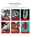 Heavy Duty 70MM Grinding Wheel With 10mm Bore For Smooth Metal Surface Finishing And Polishing Projects Made Tough For Pro Tools And DIY Grinders image showcasing various polishing applications including metal and wood.