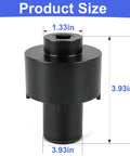 Product size of Shop Grade Heavy Duty Rear Axle Hub Spindle Lock Nut Socket Wrench For Ford Transit RWD shown in black with measurements.