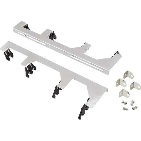 Slick Chrome Wire Loom Kit With Sliding Tabs For V8 Engines, Includes Two Looms And Black Insulator Dividers, Universal Fit brackets and screws