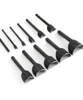 Half Round Leather Punch Set 11 Pcs Black Carbon Steel Leather Craft Tools For Wallets Belts Bags Straps With Sharp Edges And Rust Resistant Finish For Pro Leather Makers