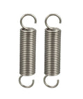Two stainless steel dual-hook tension springs; 0.047 in wire, 0.39 in OD, 1.97 in free length.