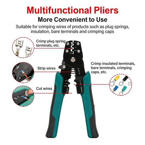 Top Tier Wire Terminal Ferrules Kit Boasting 200 Pieces Of Insulated Copper Connectors Plus Crimper Tool And Organized Case Perfect For Heavy Duty Electrical Wiring Jobs That Need Precision And Style. Multifunctional crimping pliers with wire stripper and cutter