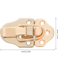 Six Golden Metal Toggle Latches For Vintage Wood Boxes Tool Cases And Suitcases, showing a gold hasp latch measuring 7cm by 4cm.