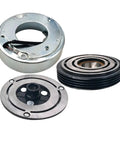 Thinking Process: car AC compressor clutch parts set, metal and black pulley components for vehicle cooling repair