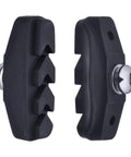 4 Pairs Road Bike Brake Pads 50 mm with Nuts Spacers and Installation Tool for Caliper Brakes, side view of two pads