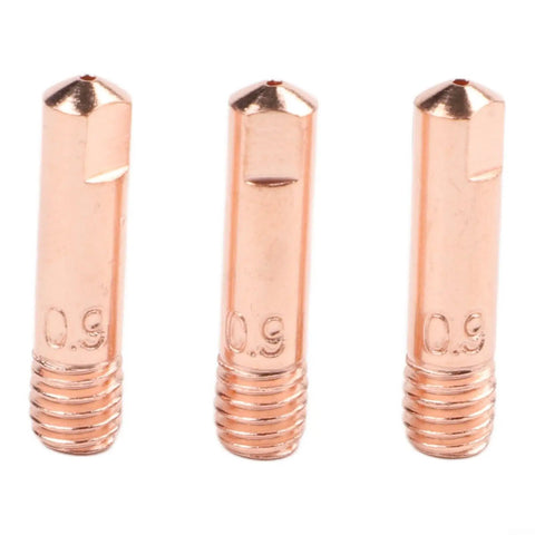 0.9 tips from 24Pc MIG Welding Consumables Kit With 0.030 And 0.035 Tips, Gasless Nozzles And Diffusers, Flux Core Ready