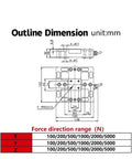 Pro Grade Precision 3D Torque Sensor 5 to 100 N With 3 and 6 Axis Force Sensing technical dimensions diagram