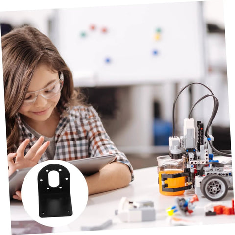 Child building robot using 37 motor mounting bracket with tablet