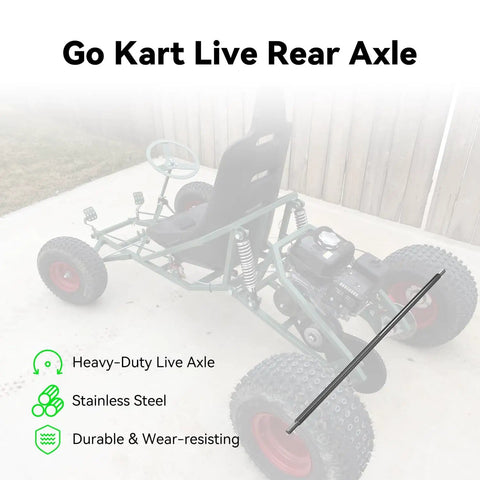 Universal 40 Inch Go Kart Rear Axle Kit for ATVs Quads Dune Buggies and Trailers Tough Heavy Duty Live Axle Shaft installation
