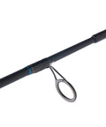 GX2 Youth Spinning Rod And Reel Combo, 5 Foot 6 Inch, Blue And Silver, 2 Piece Graphite And Fiberglass Rod Close-up with Clear Tip Design
