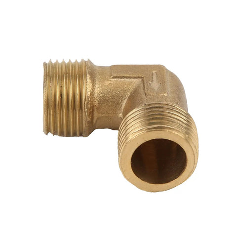 Right Angle Brass Elbow Fitting 90 Degree G3/8 Thread for Air Compressor Quick Connect Adapter for Tight Spots, Leak-Proof