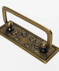 4 Pack Antique Brass Bail Drawer Pulls 2.5 Inch Drop Swing Handles 64 mm Centers Cabinet Knob Hardware Zinc Alloy Back Plate 3 3/4 x 1 1/4 Inches